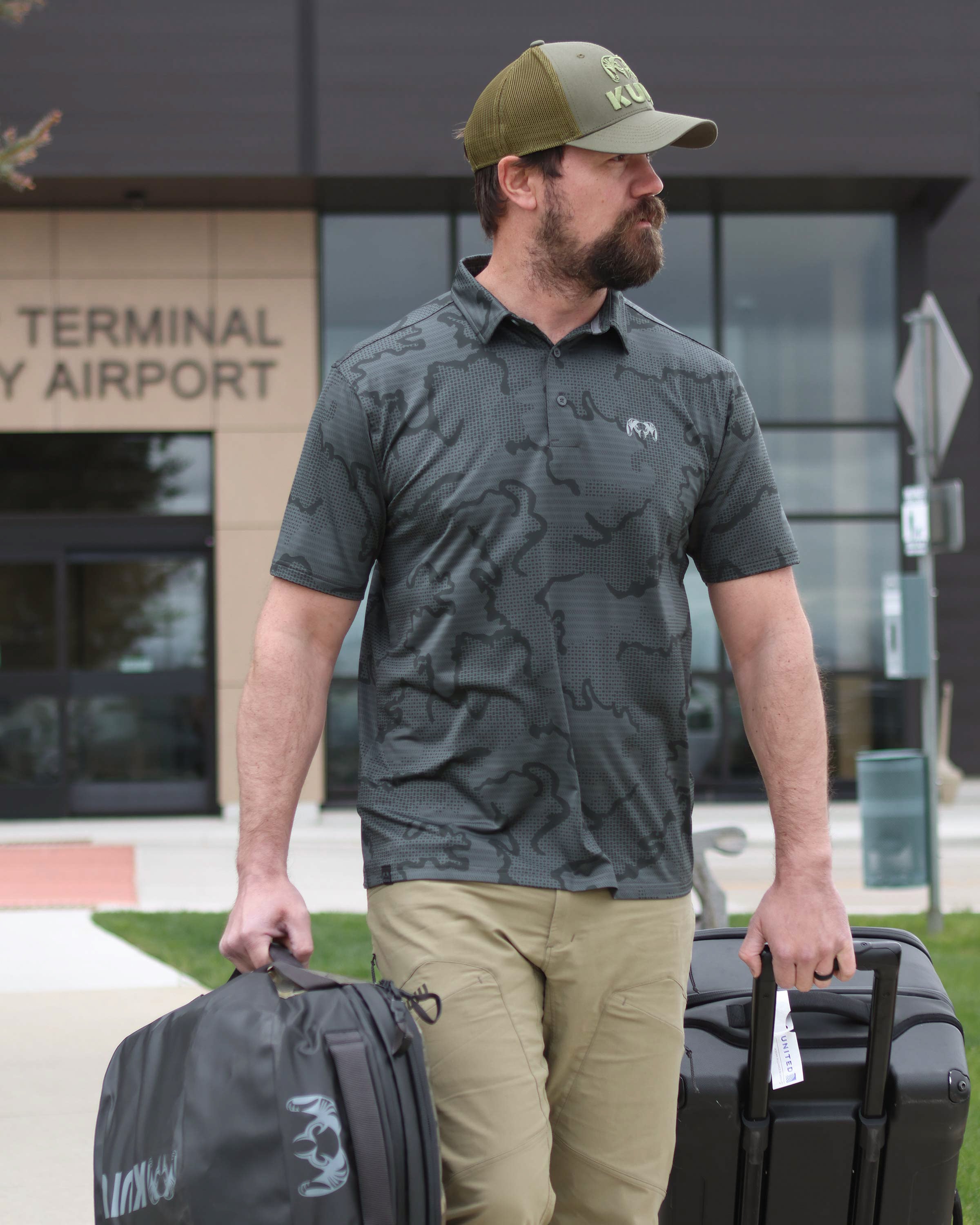 Alternative view of KUIU Performance Polo | Heather Steel Blue
